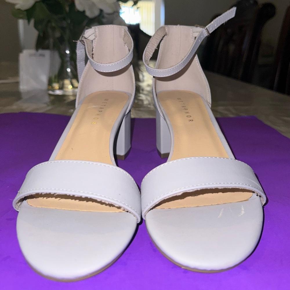 Pale Lavender Ankle Strap low Heels